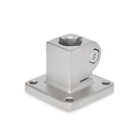 Otto Ganter Stainless Steel Base Plate Connector Clamp with 4 Mounting Hole, GN 162